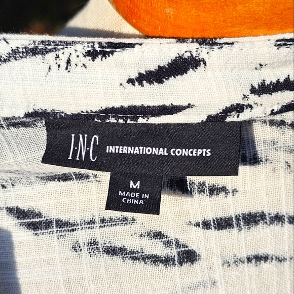 I.N.C zebra print tie front blouse - Picture 6 of 7